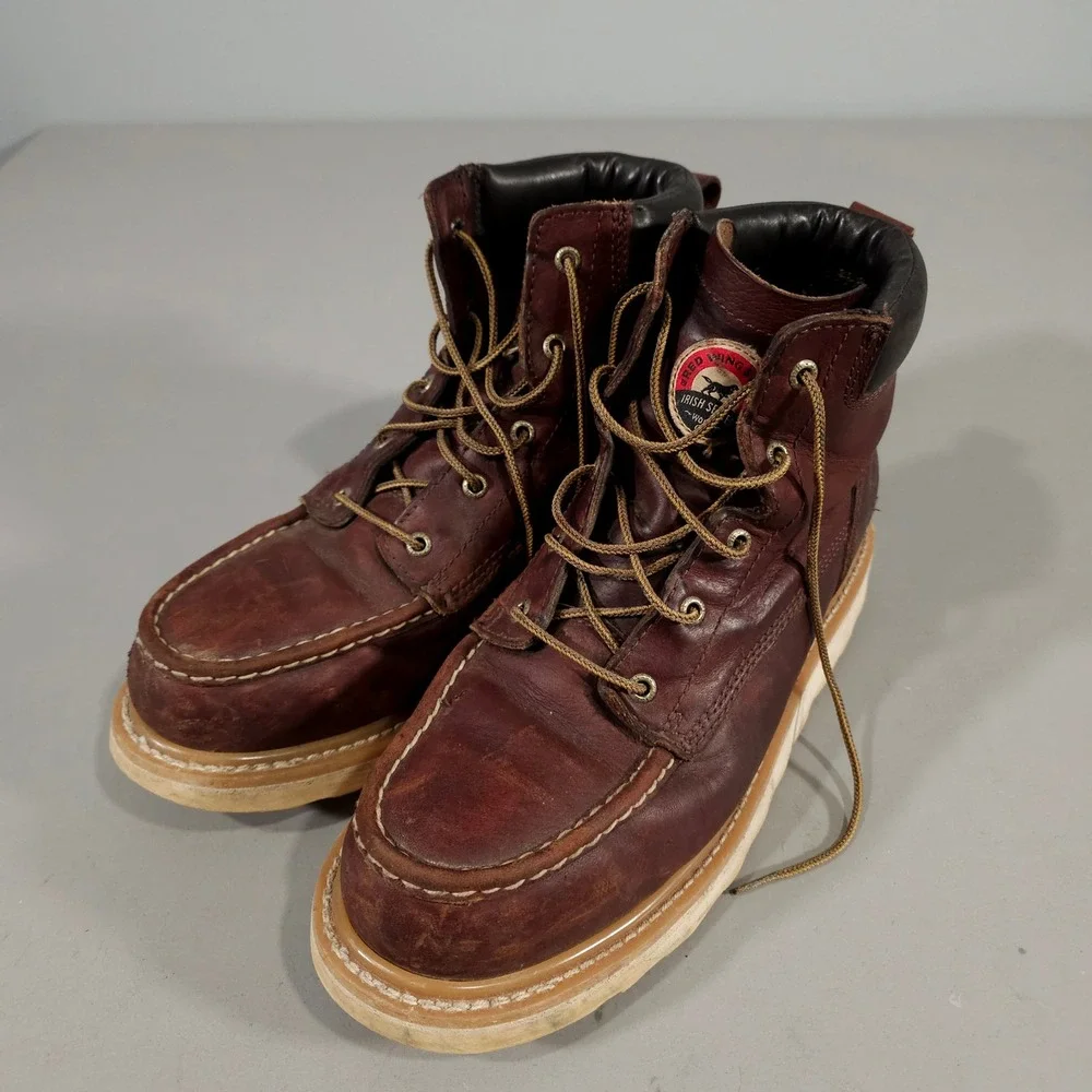 Irish Setter Red Wing Work Boots Mens 10.5 D Brown Leather Moc Toe 83606